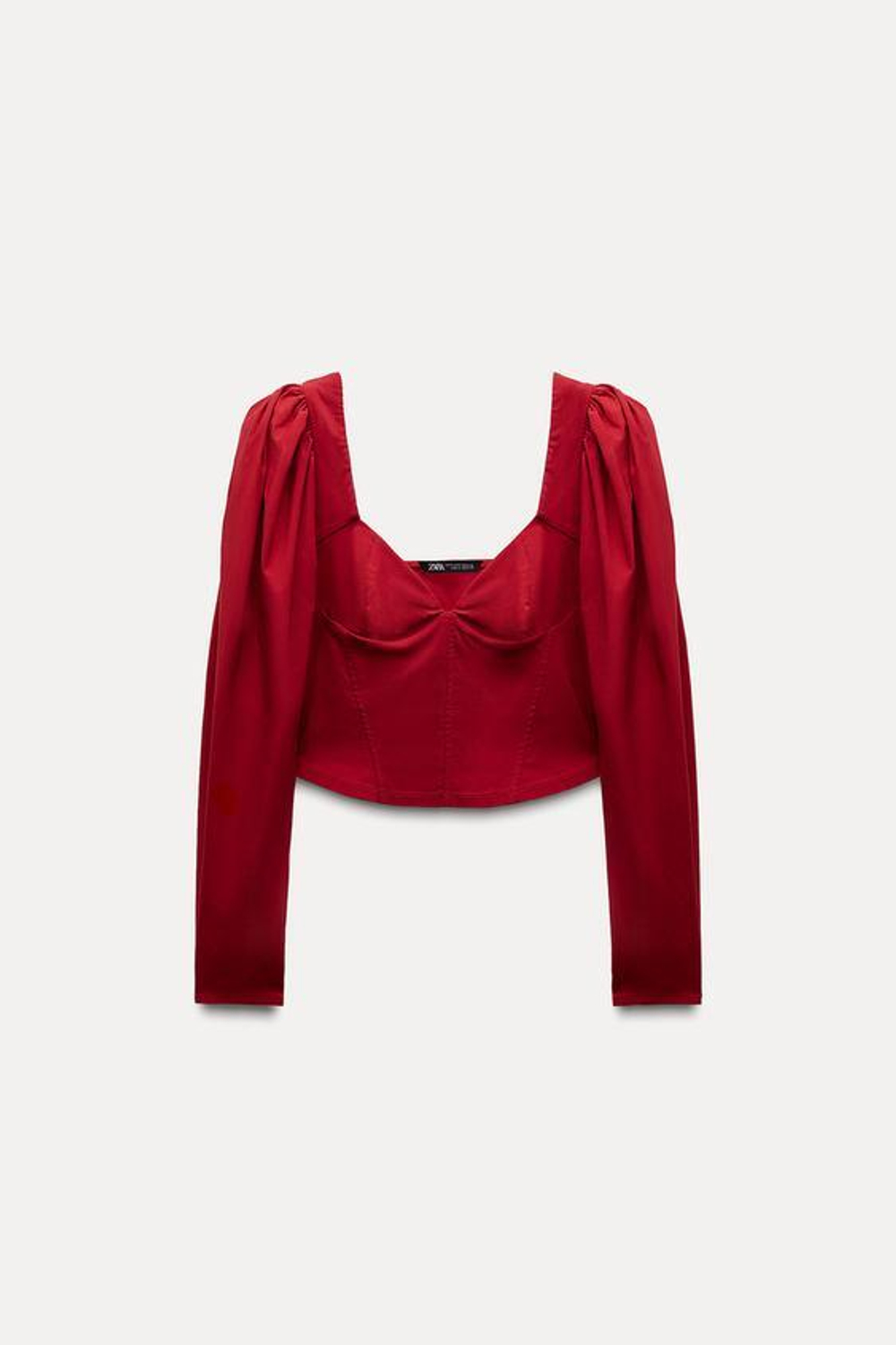 ZARA ОБЪЕМНЫЙ ТОП «СЕРДЕЧКО», КРАСНЫЙ