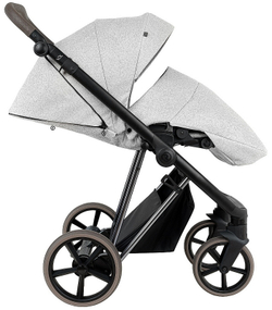 Детская коляска Roan Sol Vintage Luxury 2.0 3 в 1 с автокреслом Tutis Elo Lux EduSky Black PIX/50/L Pixel/Light/Black/руч.Cappuccino