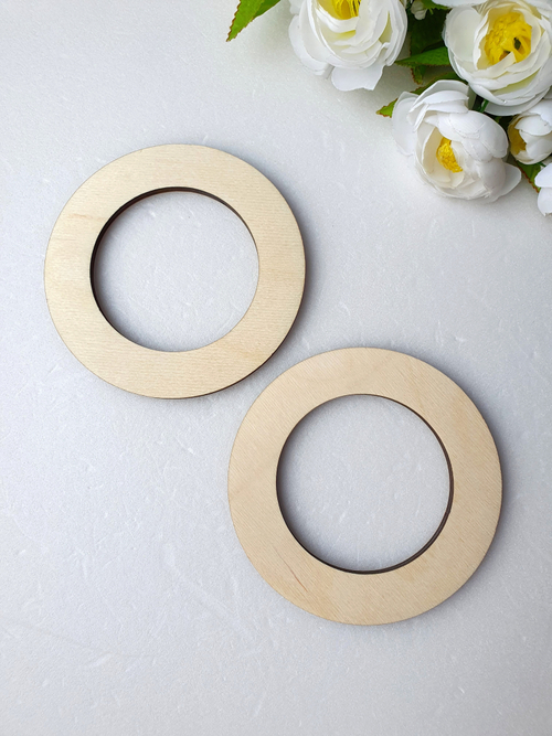 Набор ручек для сумки (2шт), диаметр 12 см, 6 мм, неокрашенные