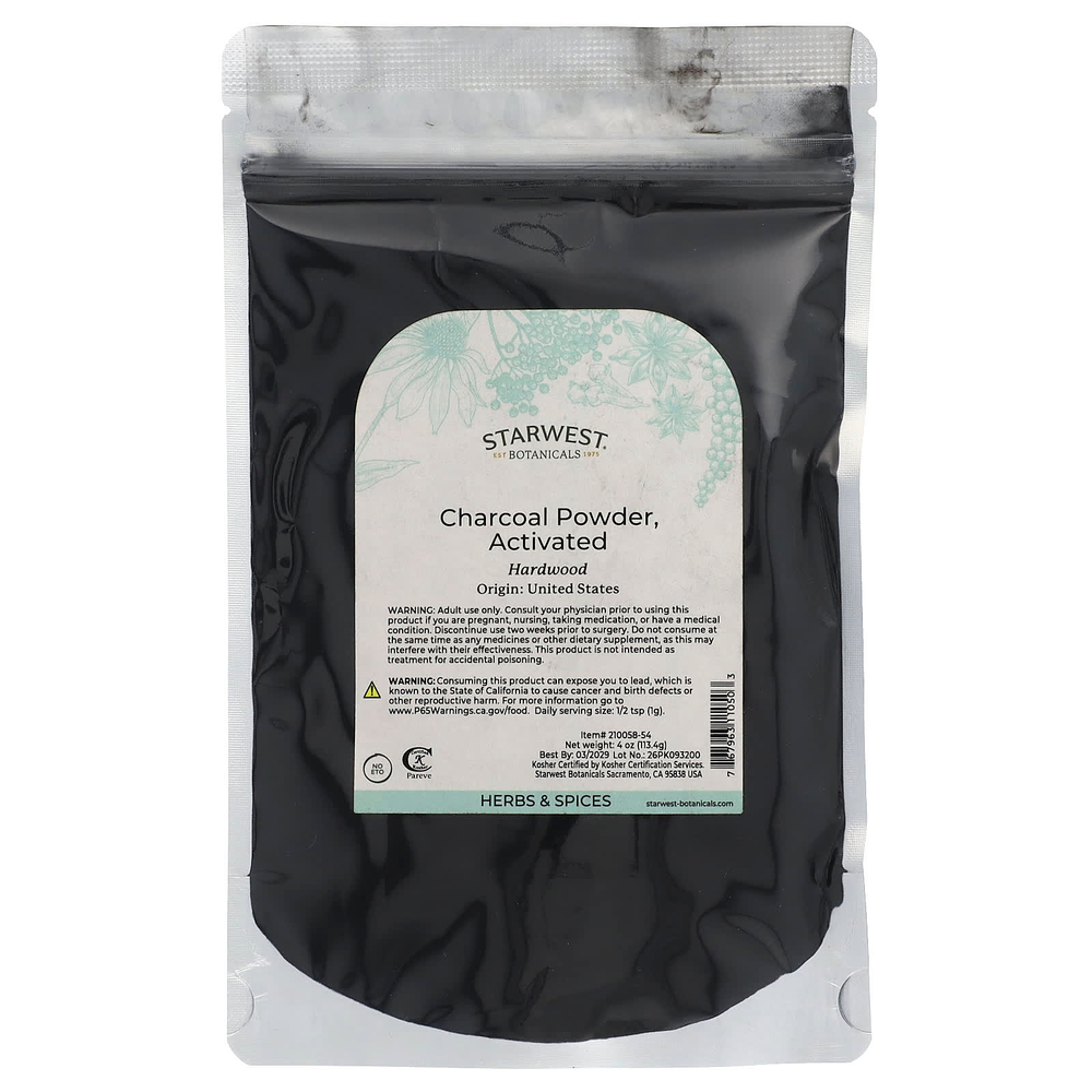 Starwest Botanicals, Активированный уголь в порошке, 113,4 г (4 унции)