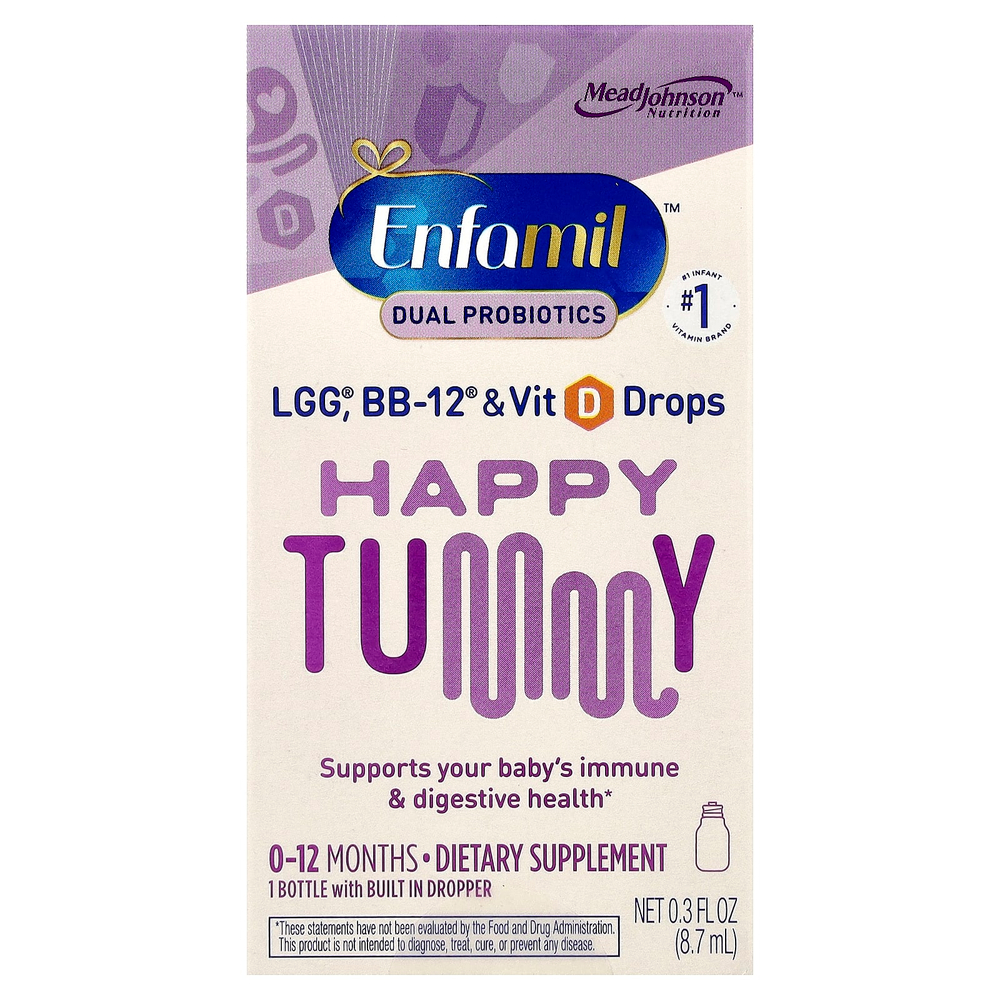 Enfamil, Happy Tummy, добавка для детей 0–12 месяцев, 8,7 мл (0,3 жидк. унции)