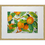 Картина авторская акварельная в паспарту 30х40 см на стену для интерьера "Мандарин"