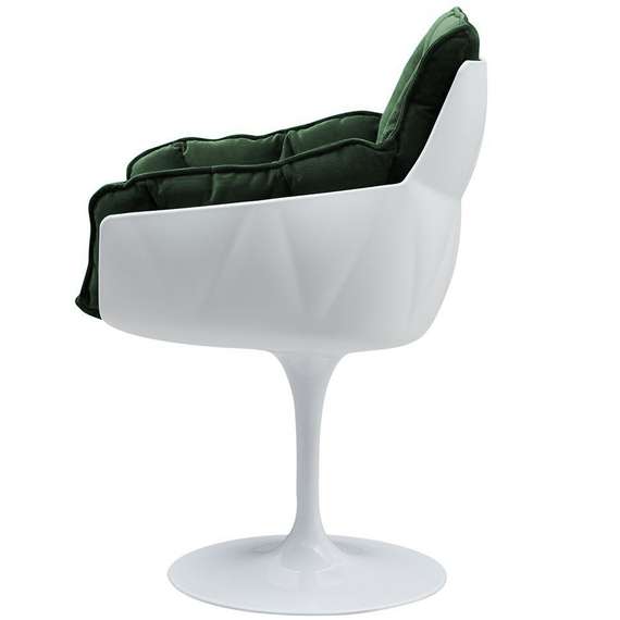 Белый стул Husk с зеленой обивкой | Купить в Hallberg.ru
