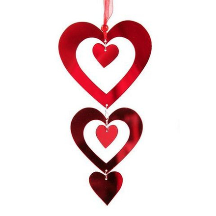 Подвеска сердце пластик 33см арт. ч20432