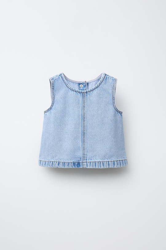 ZARA ТОП ИЗ ДЕНИМА, ГОЛУБОЙ