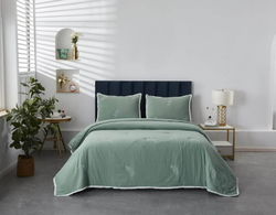 Покрывало 230x250 и 2 наволочки 50х70 Sofi De MarkO Наоми зеленое