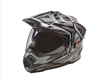 Шлем кроссовый со стеклом AiM JK802S Black/Grey/White, XS