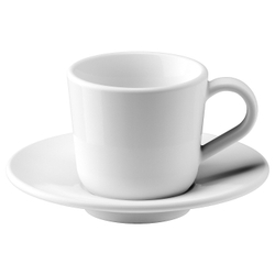 IKEA 365+ Чашка для эспрессо с блюдцем, белая, 6 мл