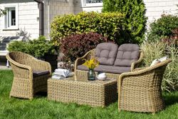 "Равенна" диван двухместный плетенный из ротанга, цвет соломенный