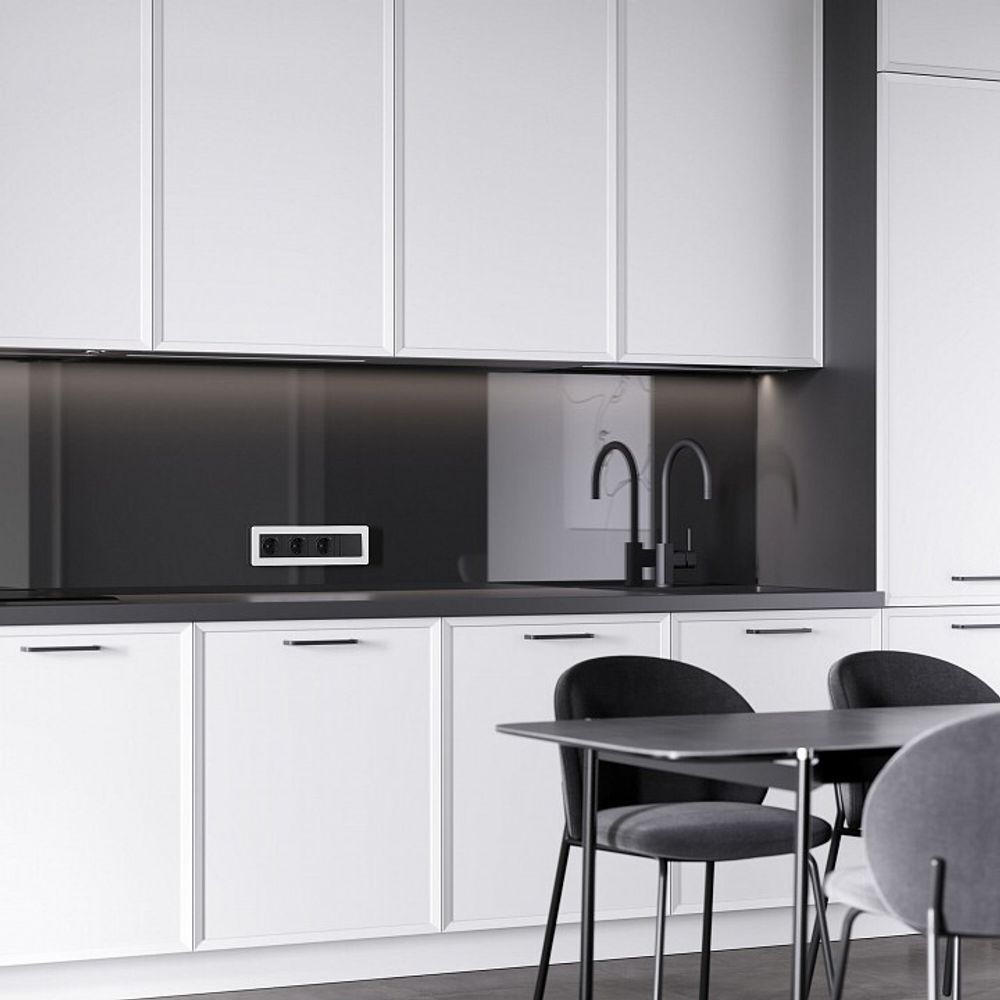 Рамка на 4 поста Werkel Split (белый/черный, soft-touch) W0043068