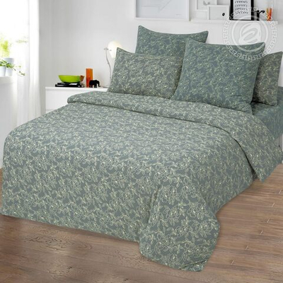 Пододеяльник трикотажный на молнии Цветы зеленые 261 АРТПОСТЕЛЬ 145х215