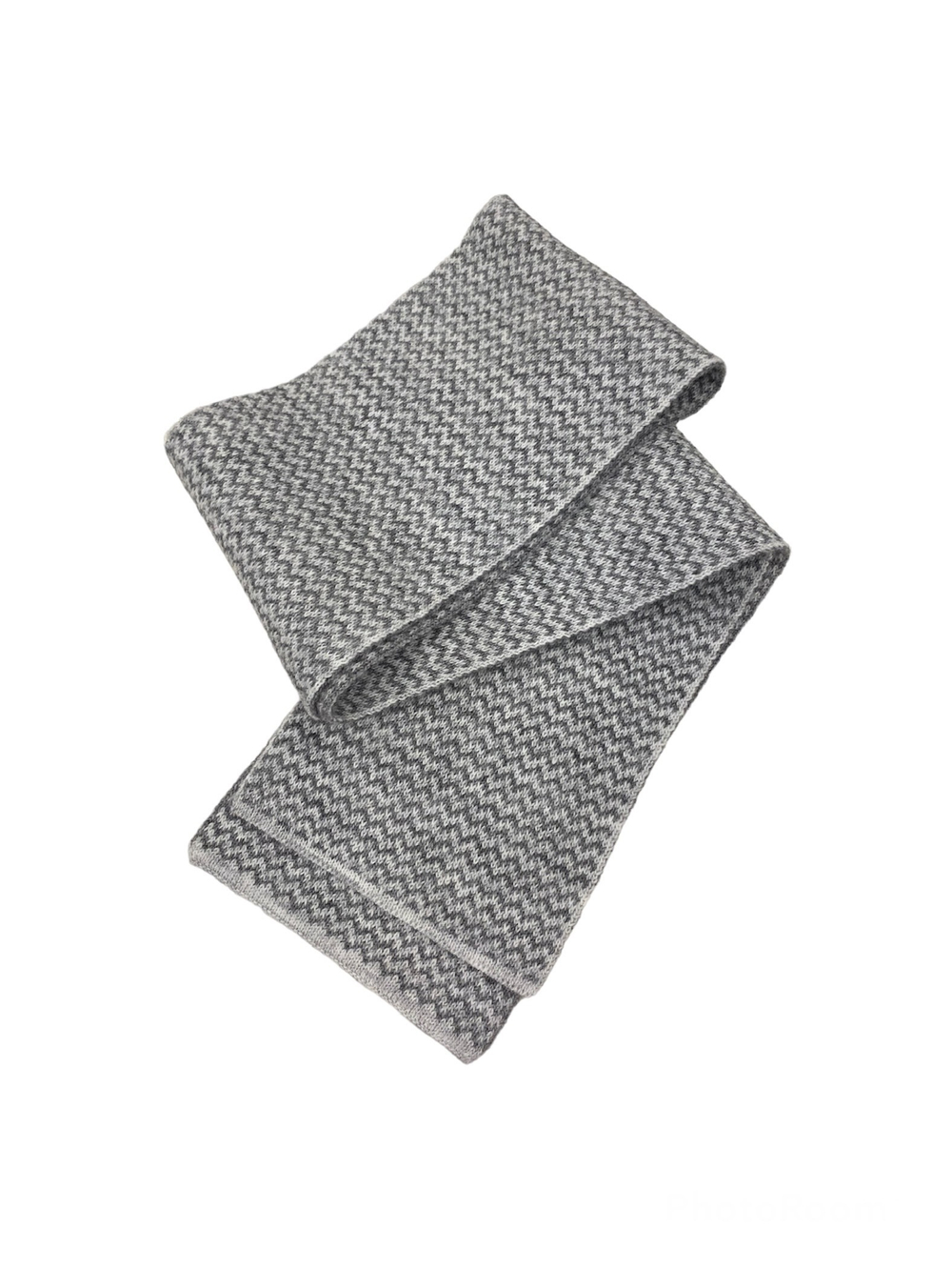 Шарф мини зигзаг серый