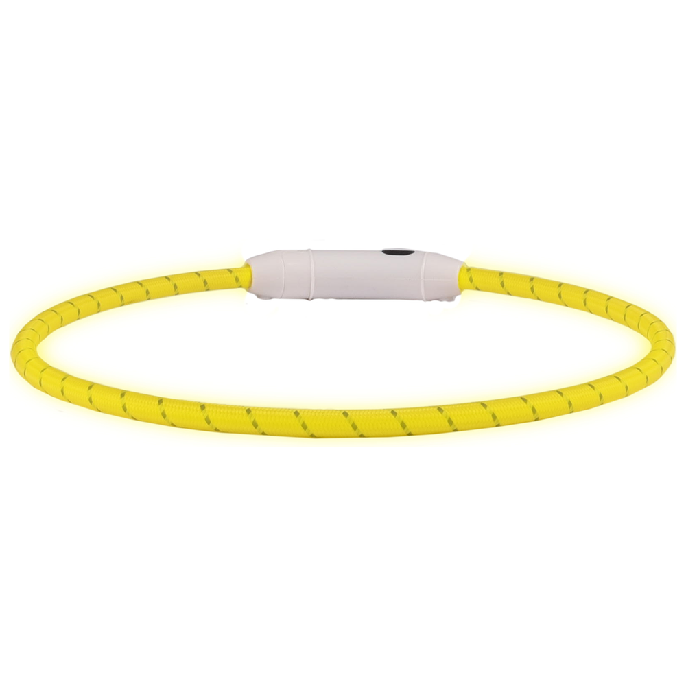 Ошейник светящийся LED Leora Visio, желтый 33-63см Flamingo