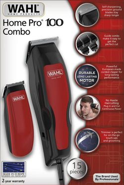 Машинка для стрижки волос + триммер Wahl Home Pro 100 Combo (1395-0466)