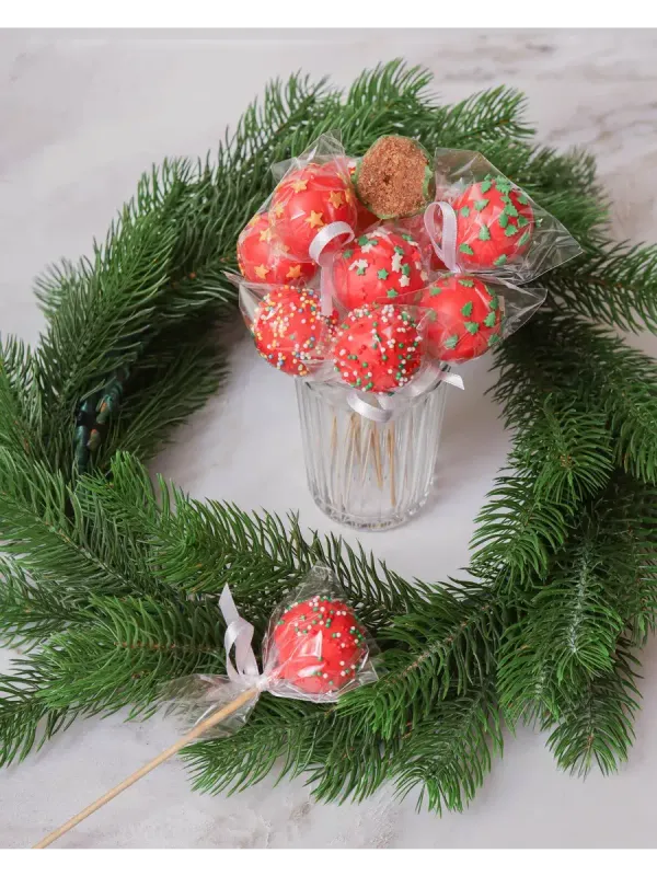 Пирожное попс красные 10 штук