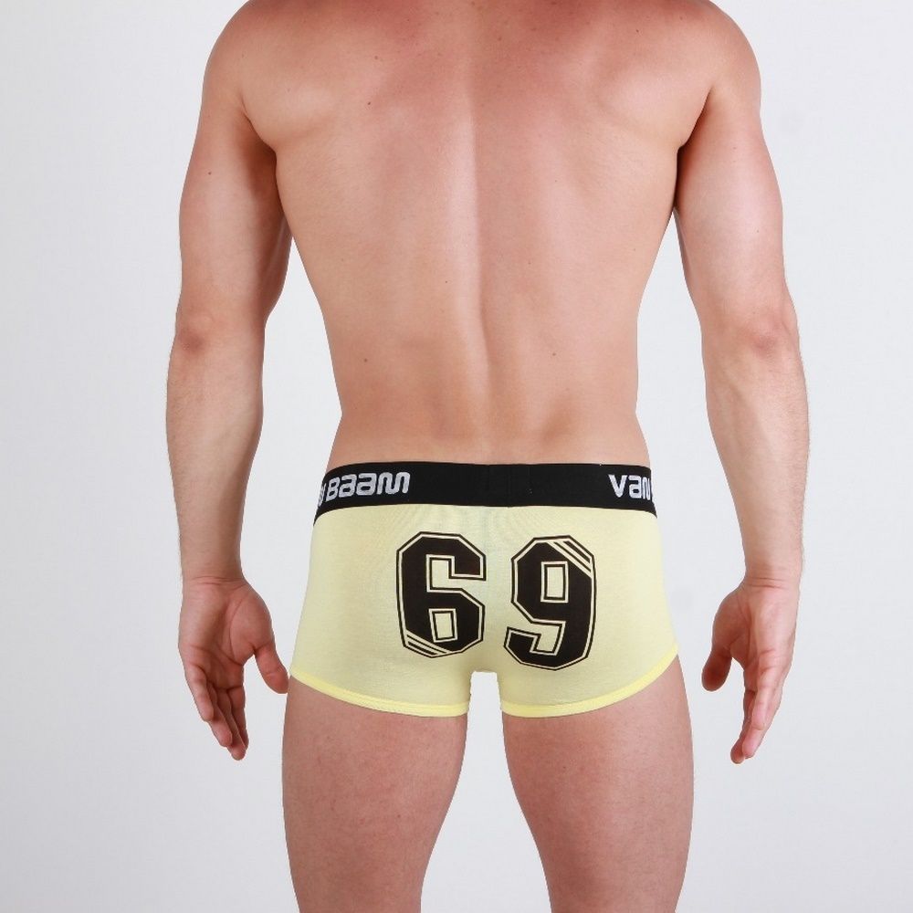 Мужские трусы боксеры желтые Van Baam Basic Number Yellow B00907