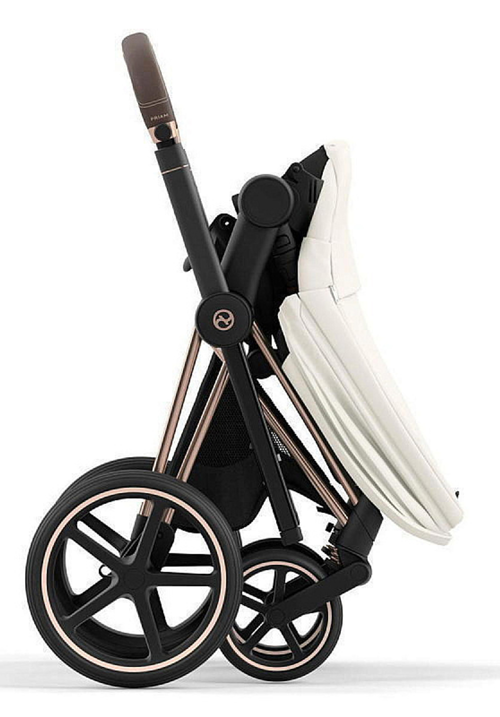 Коляска Cybex Priam IV Rosegold complete и автокресло Cloud G i-Size Moon Black Plus 3 в 1 Off White