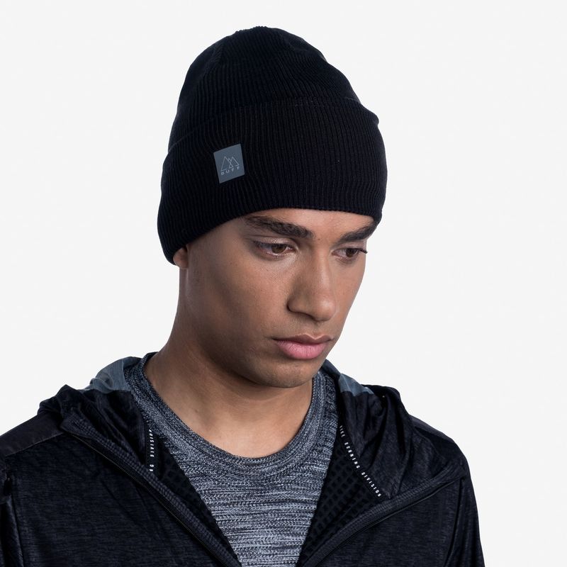 Шапка Buff Crossknit Hat Solid Black Фото 9
