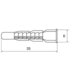 Шуруп полукруг 4х40 с дюбелем 6х35 белый, 50шт.