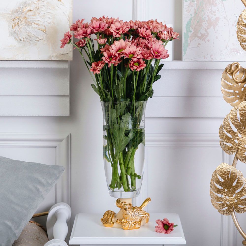 Ваза для цветов Белла с чашей Аура Айвори