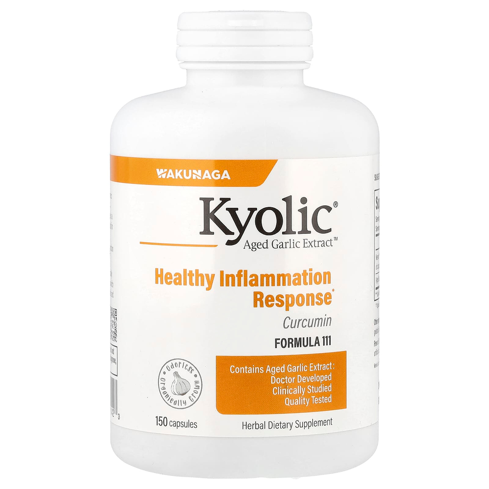 Kyolic, Aged Garlic Extract™, выдержанный экстракт чеснока, добавка для здоровой реакции на воспаление, 150 капсул