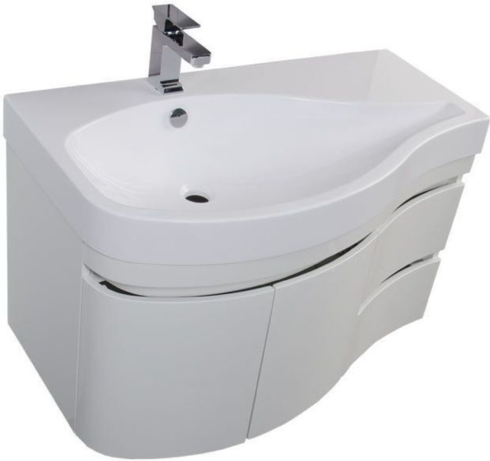 Тумба под раковину Aquanet Сопрано 95 L белый (2 дверцы 2 ящика)