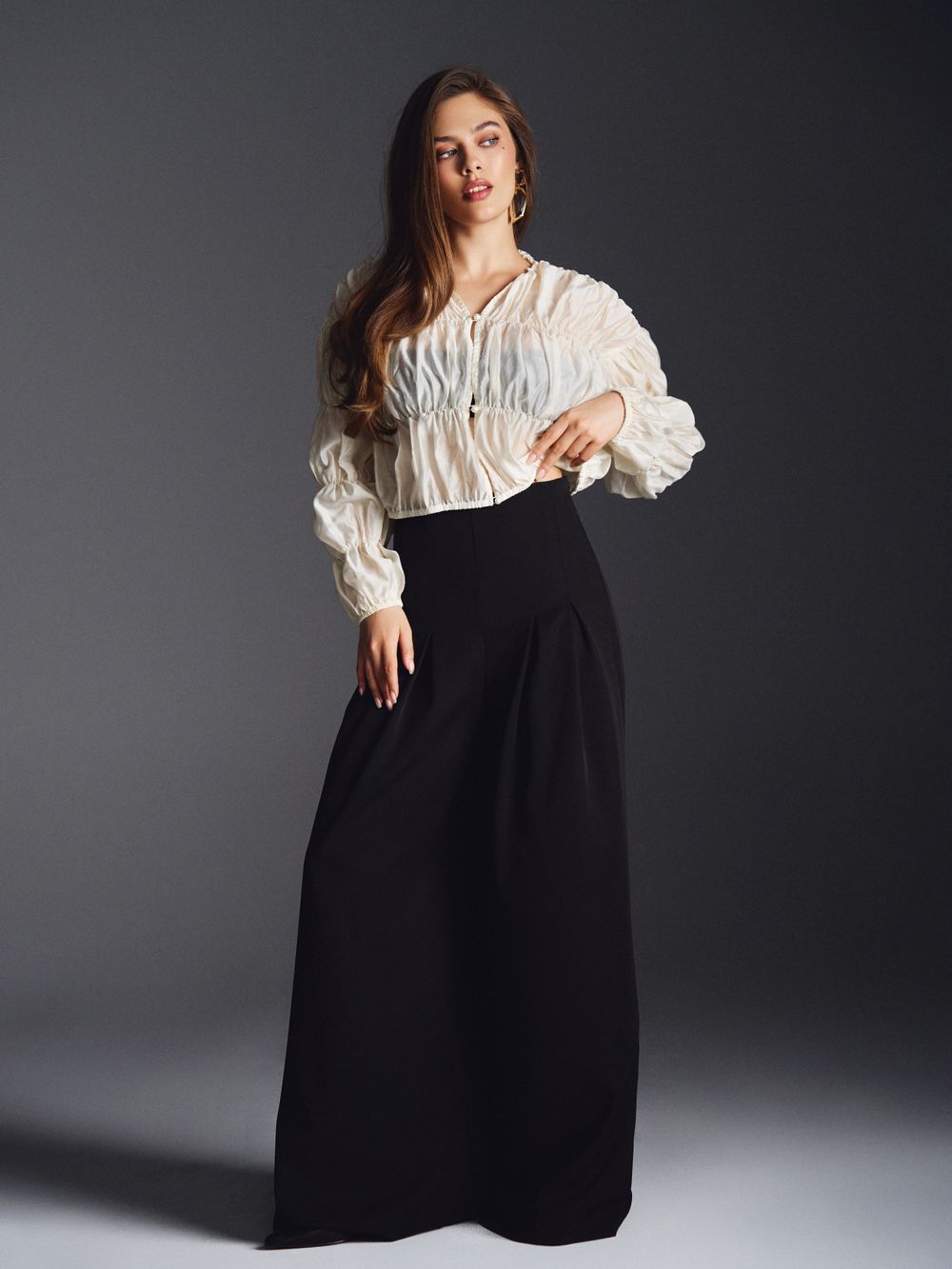 Блуза плиссированная "Жемчуг" женская