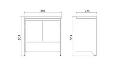 Тумба напольная VELVEX Klaufs 80.2D.1Y-616.216 с раковиной Cersanit COMO 80