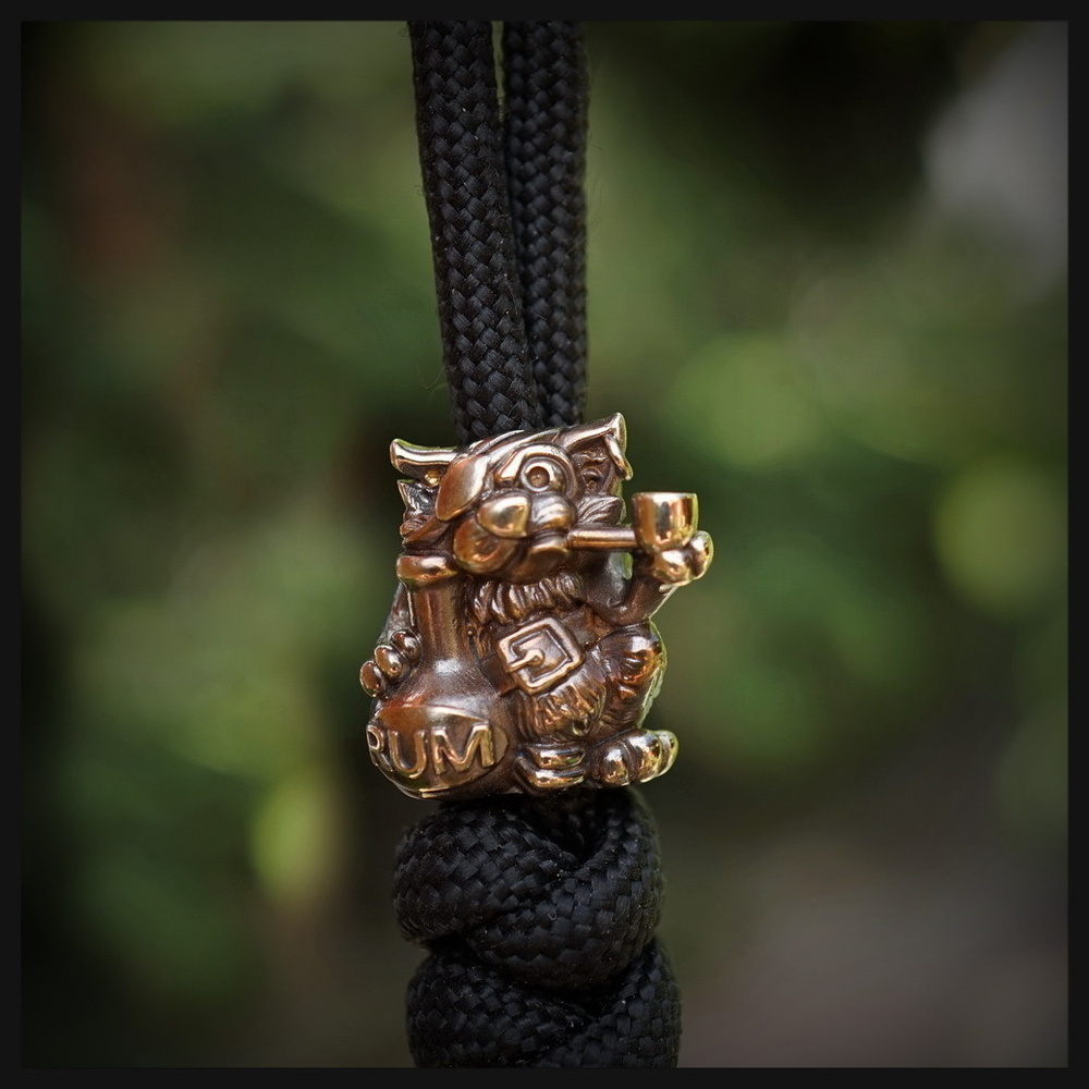 Бусина "ЙхоКот" для темляков или браслетов , бронза