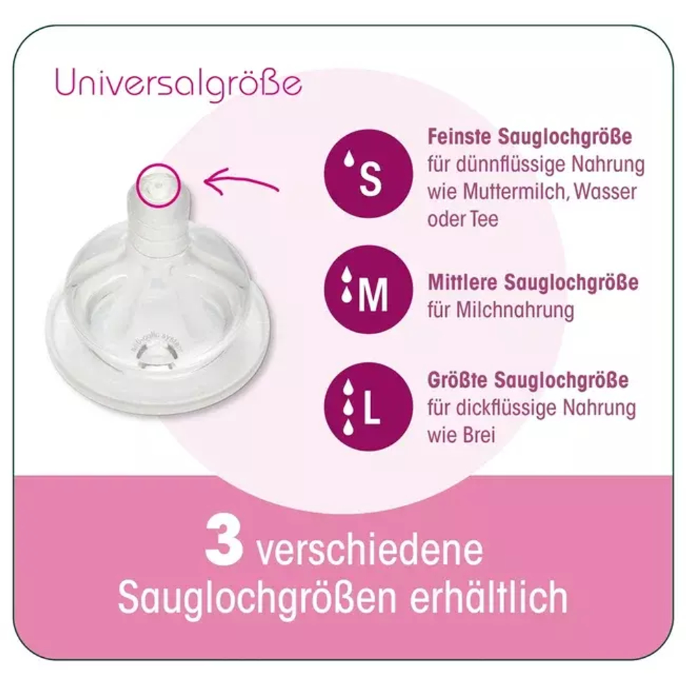 Соска силиконовая для бутылочки NiP с широким горлышком 2 шт. размер M  с 0 месяцев