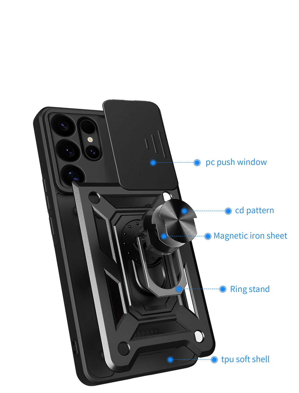 Чехол с кольцом Bumper Case для Samsung Galaxy S25 Ultra