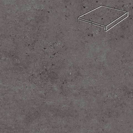 Stroeher - Gravel Blend 963 black 294x175x52x10 артикул 4817 - Клинкерная ступень, прямой угол