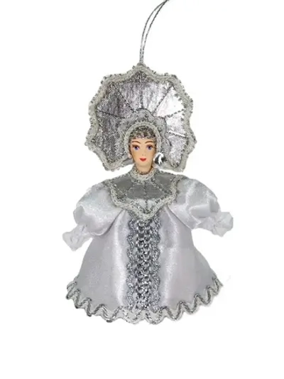 Елочные игрушки. Кукла-подвеска Снежинка