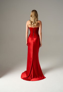 Корсет из бархата, красный