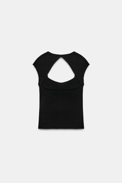 ZARA ТОП С ВЫРЕЗОМ НА СПИНЕ, ЧЕРНЫЙ