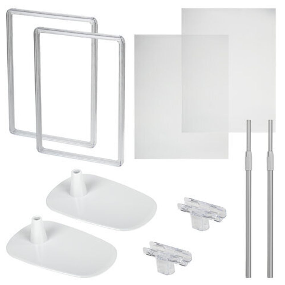 Стойка-инфодержатель напольная КОМПЛЕКТ 2 шт., А4 (высота трубки до 55 см) ПРОЗРАЧНАЯ, 202356