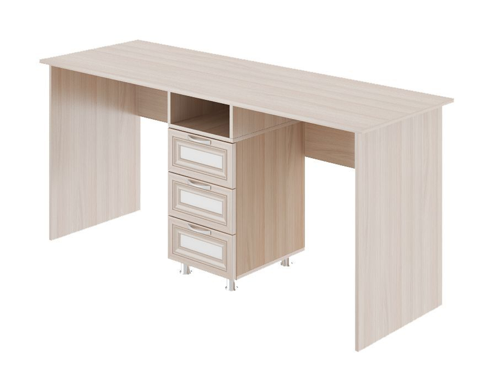 Стол письменный с ящиками Дуб Табачный/Чёрный Графит, МАРКЕ, 120х60х75,5 см