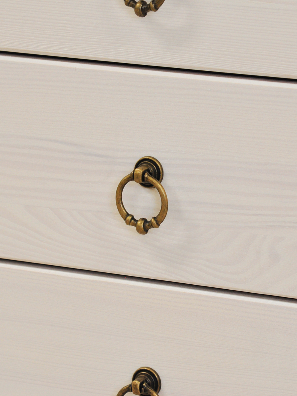 Комод Неаполь из натурального дерева с 5-ю ящиками, белый