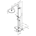 Душевая система с душевым термостатическим смесителем-полкой Damixa Jupiter 977750000