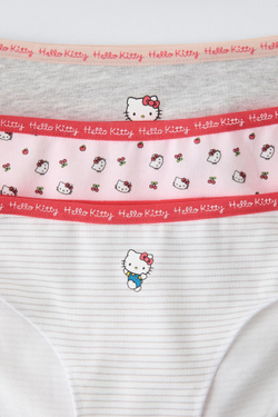 ZARA НАБОР ИЗ ТРЕХ ТРУСОВ С ПРИНТОМ HELLO KITTY ©, КРАСНЫЙ