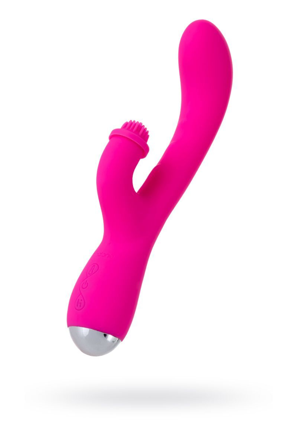 Розовый силиконовый вибратор Idol с клиторальным стимулятором - 22,4 см. (Цвет: розовый)