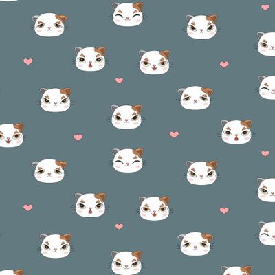 Коты и сердечки