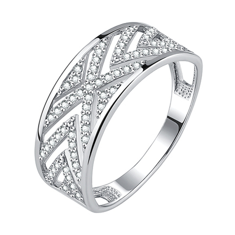 Кольцо из серебра с фианитами