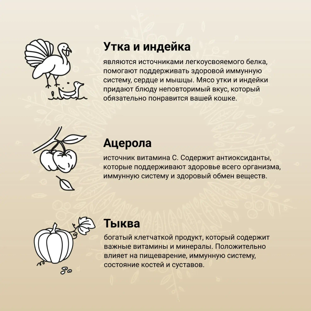 CRAFTIA HARMONA Сухой корм для взрослых кошек из утки и индейки 320 г