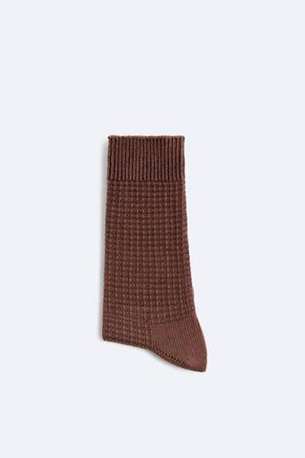 ZARA НОСКИ ИЗ РЕЛЬЕФНОЙ ТКАНИ, РЖАВЫЙ