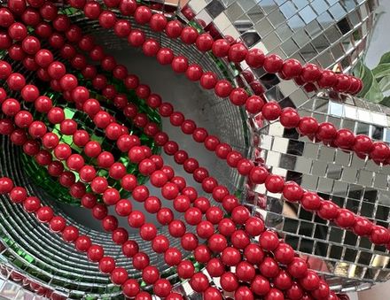 "Жемчуг круглый" 4мм, "Майорка. Имитация" (красный цвет)