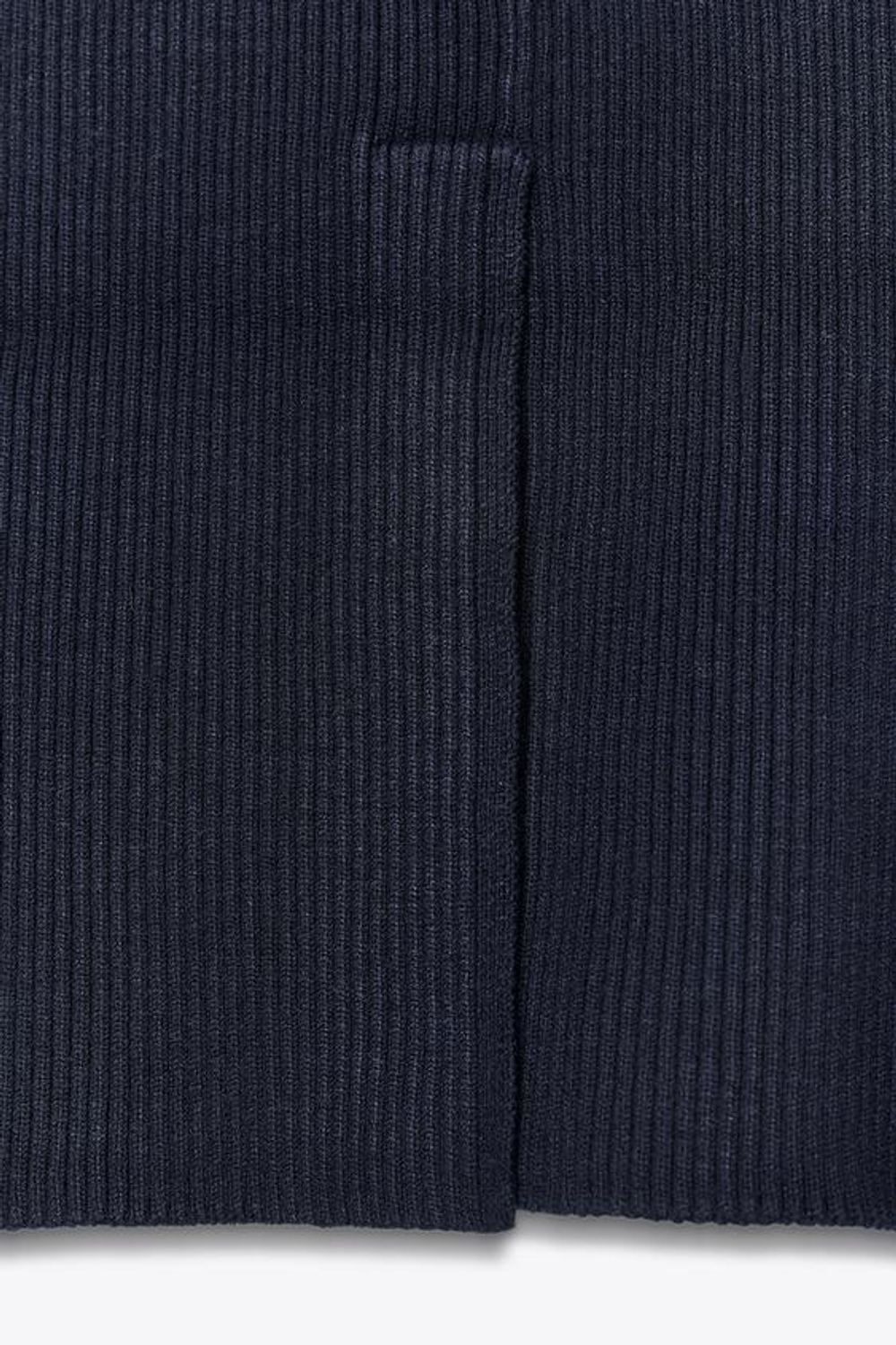 ZARA ТРИКОТАЖНАЯ ЮБКА-МИДИ В РУБЧИК, МОРСКОЙ СИНИЙ