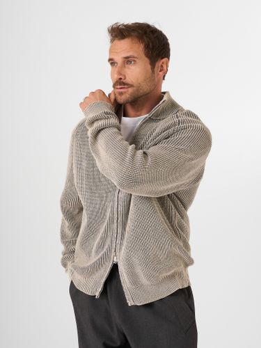 Серый хлопковый джемпер на молнии QWE