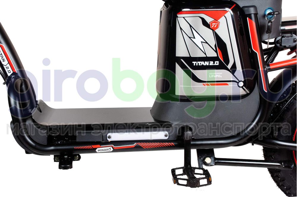 Электровелосипед Minako TITAN 2.0 Li-NMC (60V/30Ah) - Красный фото №7