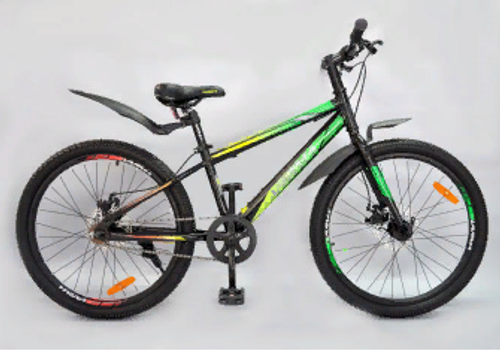 Велосипед 24" Varma LEO 401D черно-желто-зелёный,р .12.5, 1ск.ст